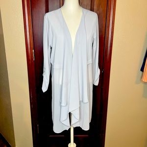 NWOT Chicos light gray chiffon textured cardigan